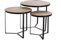 MESITA AUXILIAR SET 3 METAL MANGO 60X60X55 NATURAL