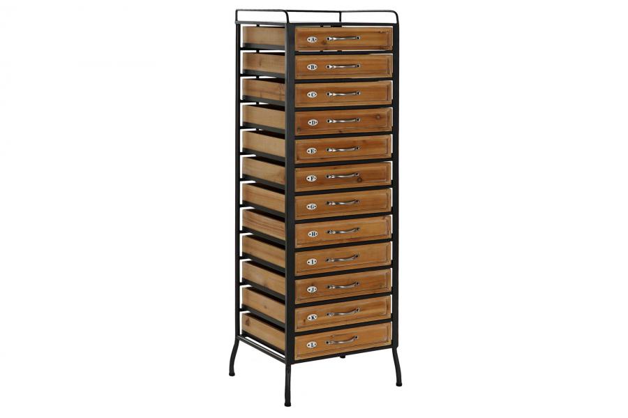 CAJONERA ABETO HIERRO 40X33X122 NEGRO