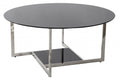 MESA CENTRO ACERO CRISTAL 100X100X45 NEGRO