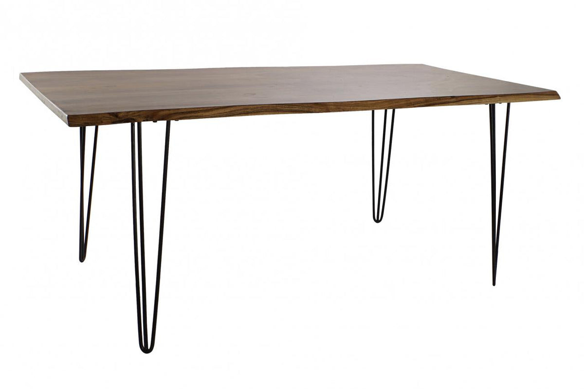 MESA COMEDOR ACACIA METAL 180X91X76 MARRON