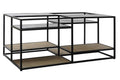 MESA CENTRO METAL MADERA 120X60X50 NEGRO