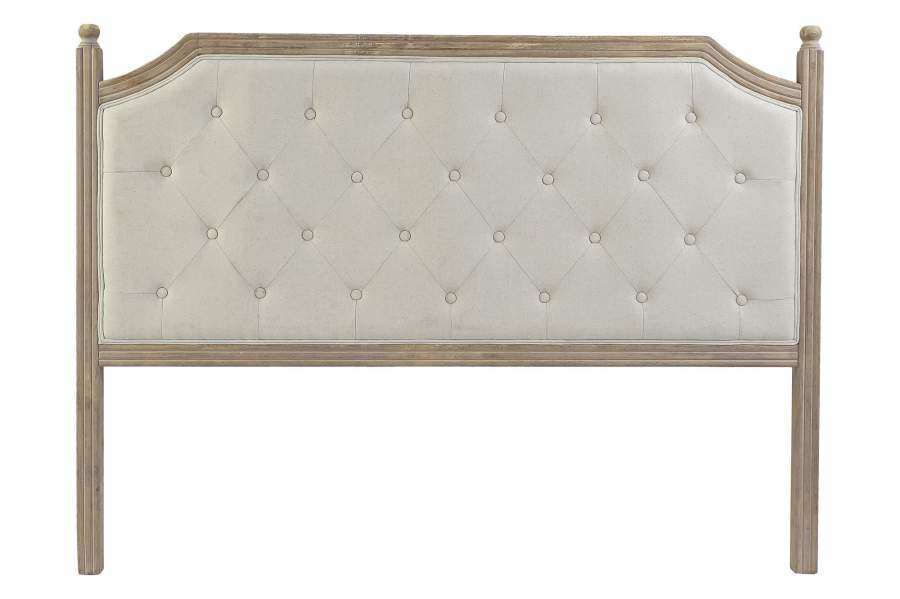 CABECERO CAMA LINO RUBBERWOOD 160X6X120 BEIGE