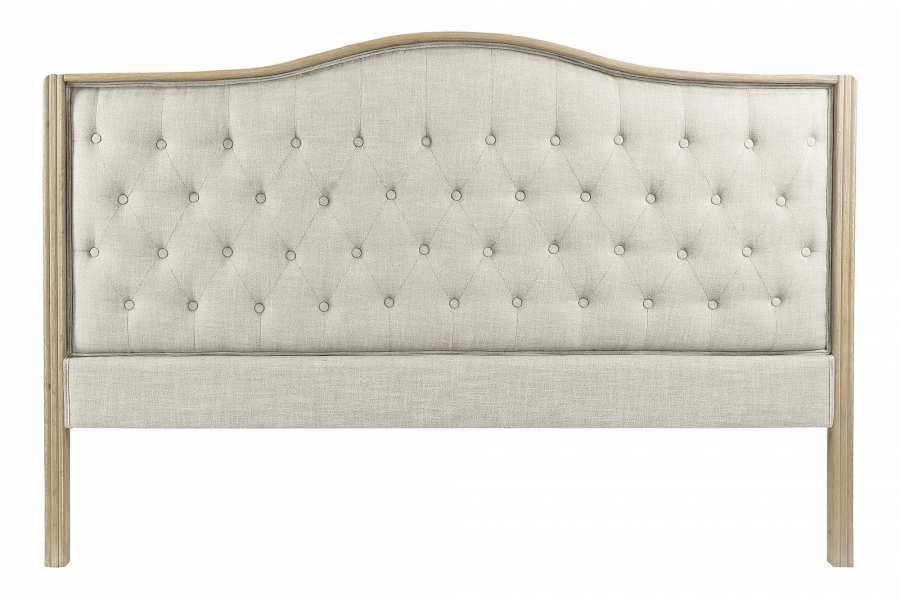 CABECERO CAMA LINO RUBBERWOOD 180X10X120 BEIGE
