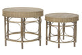 MESITA AUXILIAR SET 2 RATAN 61X61X52 50X43 NATURAL