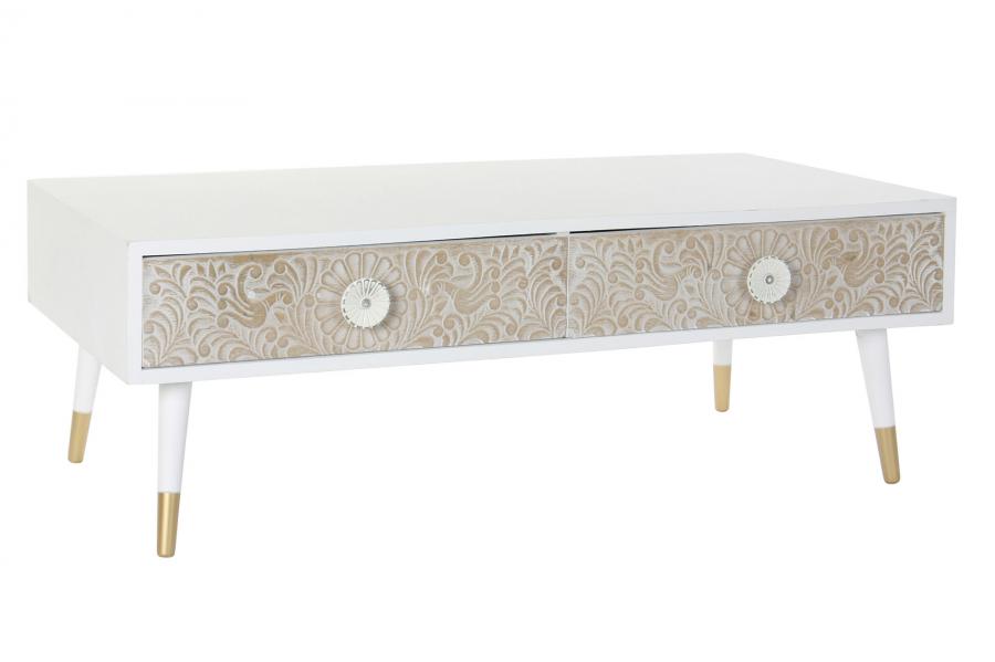 MESA CENTRO ABETO 120X65X42 MANDALA MARRON CLARO