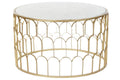 MESA CENTRO HIERRO MARMOL 87X87X51,5 DORADO