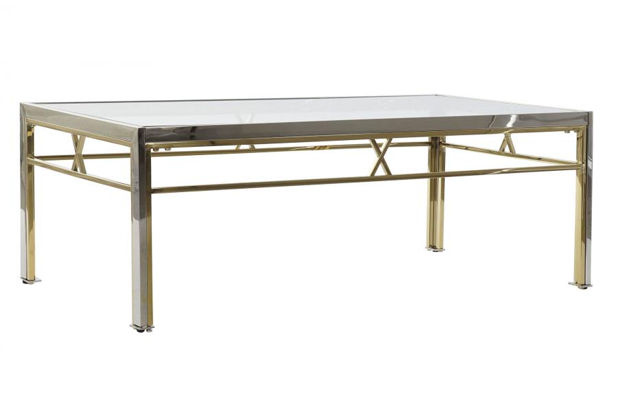 MESA CENTRO ACERO CRISTAL 110X60X40 PLATEADO