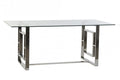 MESA COMEDOR ACERO CRISTAL 180X90X75