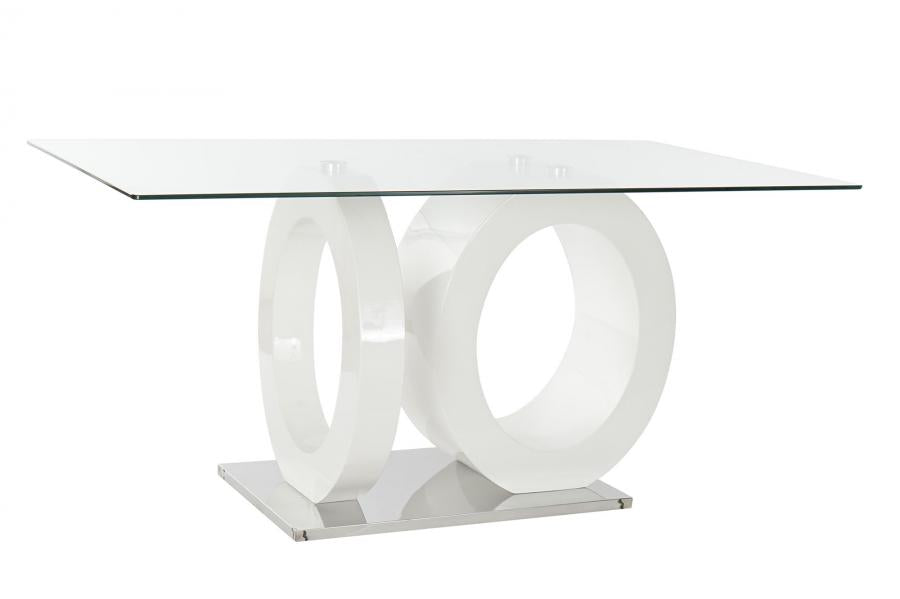 MESA COMEDOR CRISTAL MDF 160X90X75 BLANCO
