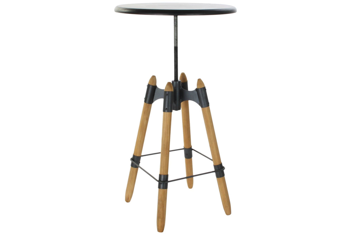 MESITA AUXILIAR METAL MADERA 60X60X105 REGULABLE