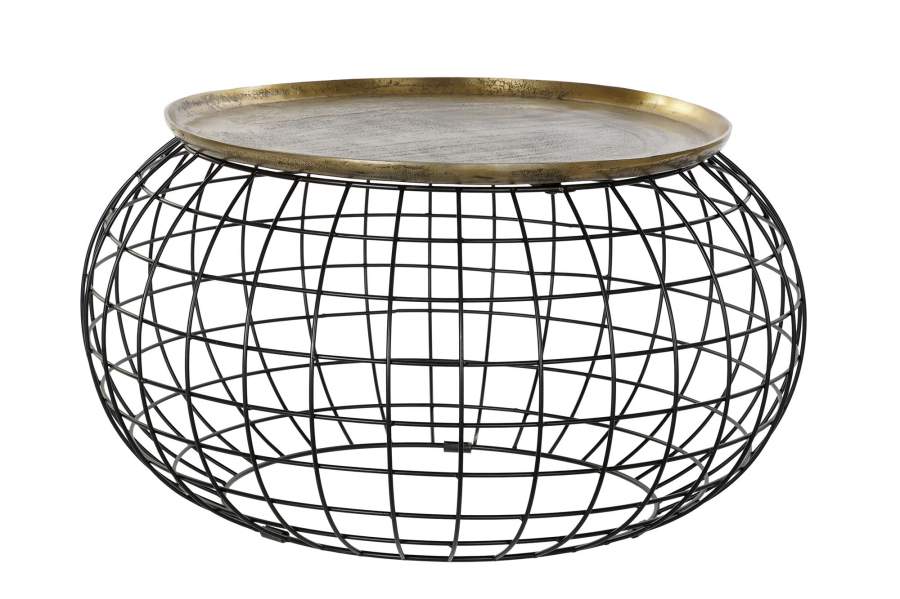 MESITA AUXILIAR ALUMINIO 80X80X44 DORADO