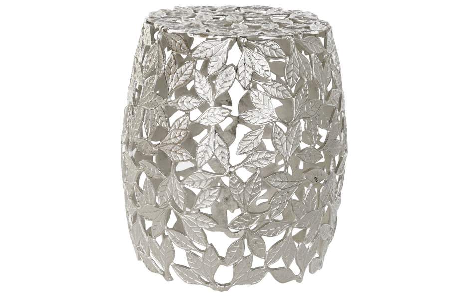 MESITA AUXILIAR ALUMINIO 40X40X45 HOJAS PLATEADO