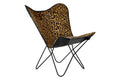 SILLA METAL PIEL 73X70X93 LEOPARDO NEGRO