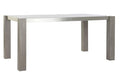 MESA COMEDOR ROBLE ALUMINIO 162X92X74 CRISTAL GRIS