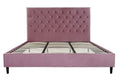 CAMA MADERA METAL 187X210X137 CAPITONE ROSA