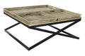 MESA CENTRO MADERA METAL 120X120X55 BANDEJA