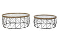 MESA CENTRO SET 2 METAL CRISTAL 100X100X43 CRISTAL