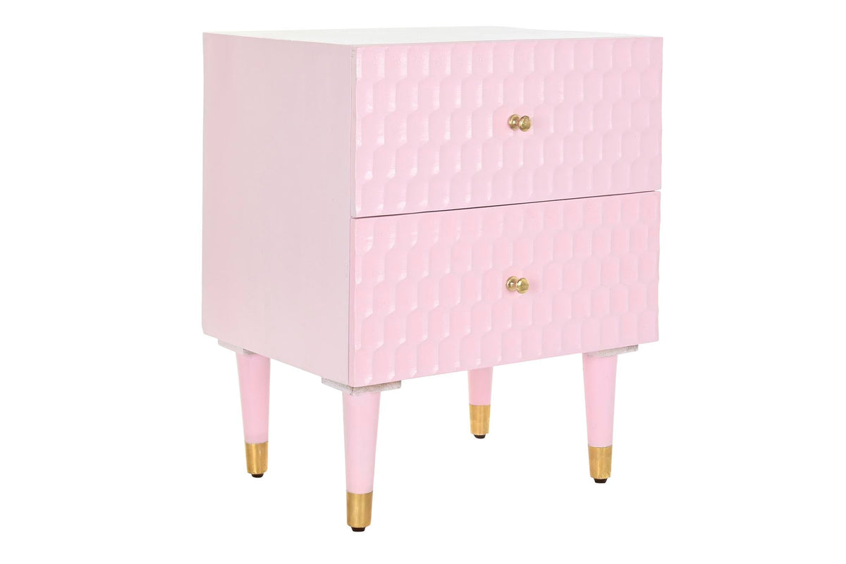 MESITA DE NOCHE MANGO METAL 52X42X65 ROSA PALO