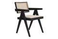 SILLA OLMO RATAN 55X54X82 TAPIZADO NEGRO