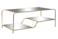 MESA CENTRO METAL ESPEJO 120X60X45 MATE DORADO