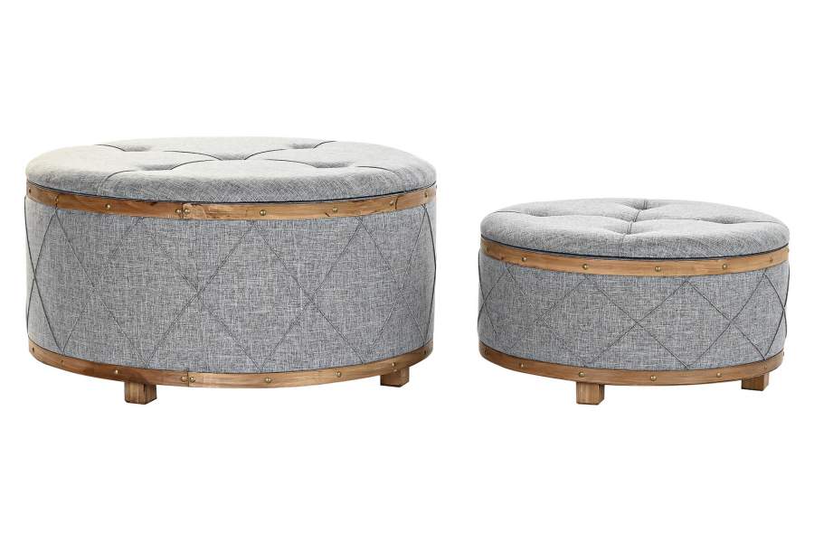DESCALZADORA SET 2 POLIESTER MADERA 80X80X43