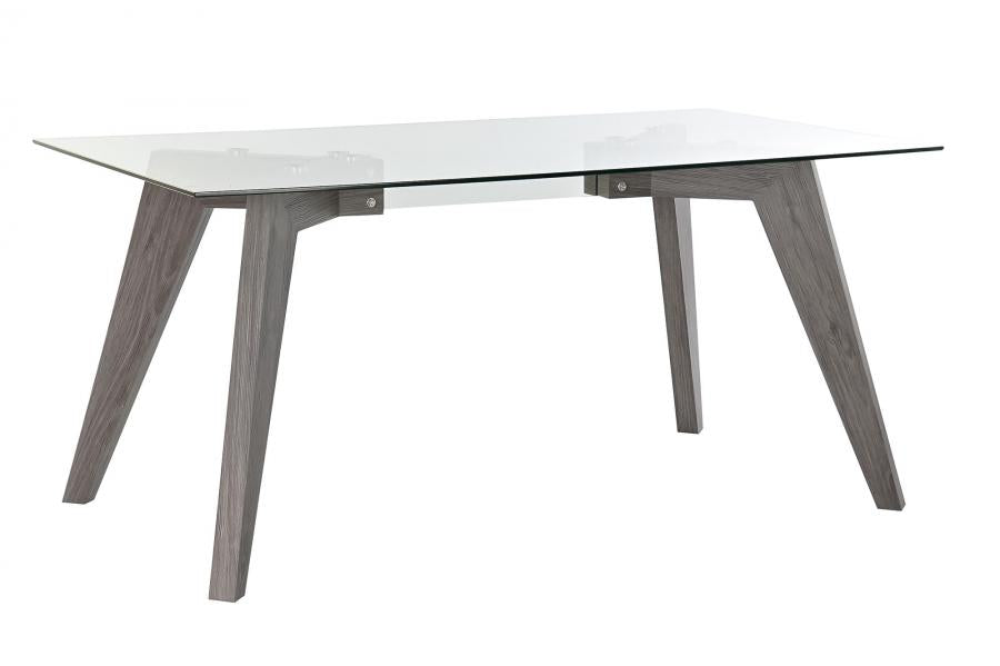 MESA COMEDOR CRISTAL MDF 160X90X75 TEMPLADO GRIS
