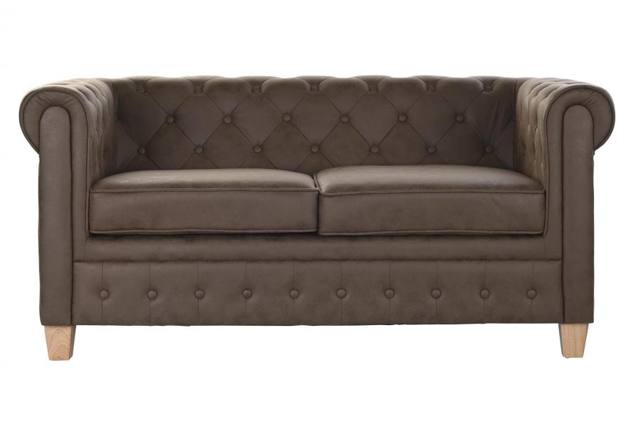 SOFA POLIESTER MADERA 151X82X70 MARRON OSCURO