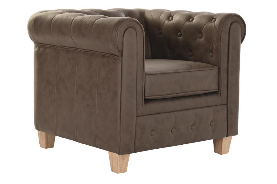 SILLON POLIESTER MADERA 80X80X70 MARRON