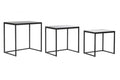 MESITA AUXILIAR SET 3 METAL CRISTAL 58X36,5X53,5