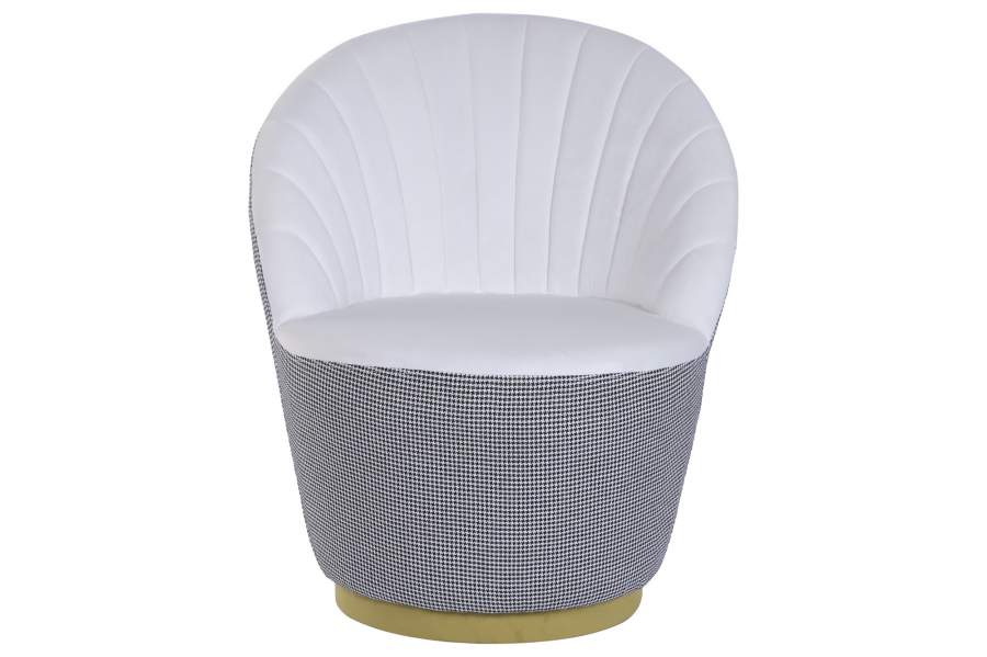 BUTACA POLIESTER 69X66X85 PATA DE GALLO BLANCO