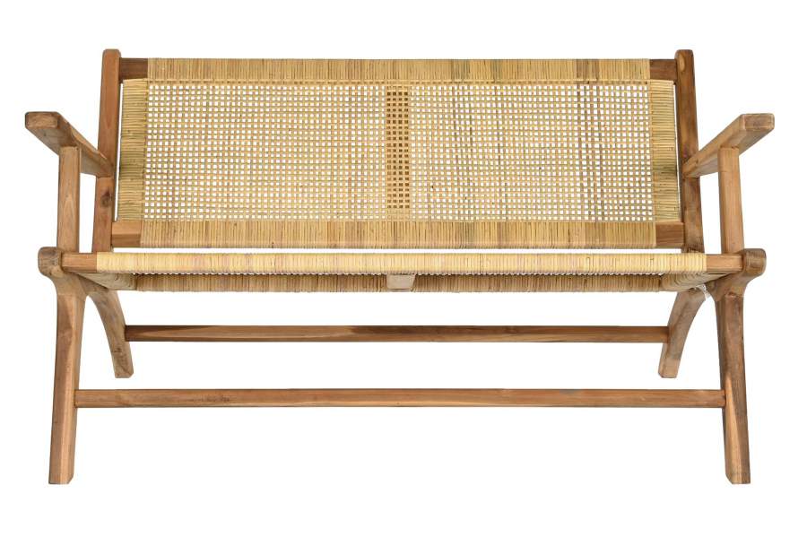 BANCO TECA RATAN 120X76X68 MARRON