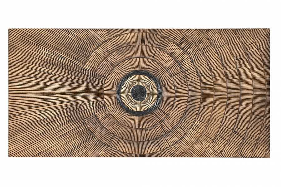 CABECERO CAMA MDF 180,5X3,5X90,5 CIRCULOS DORADO