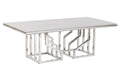 MESA CENTRO ACERO CRISTAL 120X60X40 SIMIL MARMOL