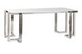 MESA COMEDOR ACERO CRISTAL 180X90X76 SIMIL MARMOL