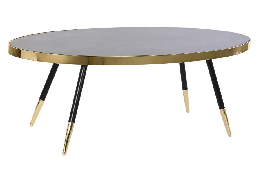 MESA CENTRO ACERO CRISTAL 110X50X41,5 SIMIL MARMOL