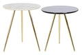 MESITA AUXILIAR SET 2 METAL RESINA 46X46X45