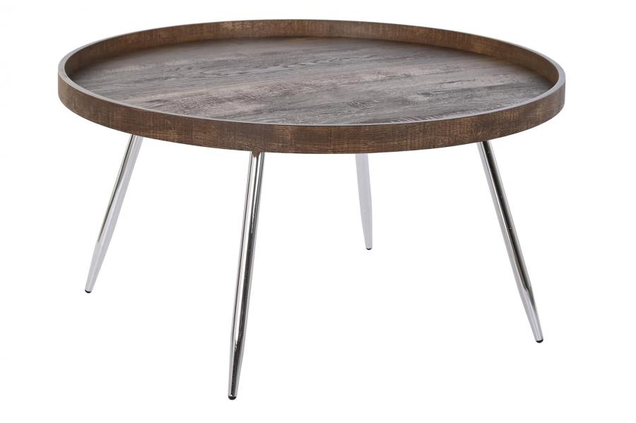 MESA CENTRO ACERO MDF 78X78X41,5 MARRON