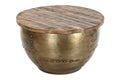 MESA CENTRO MANGO METAL 68X68X44 DORADO