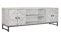 MUEBLE TV MANGO METAL 180X40X60 BLANCO