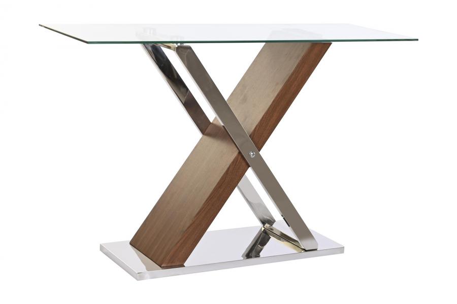 CONSOLA ACERO CRISTAL 120X40X75 TRANSPARENTE