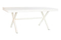 MESA COMEDOR MANGO METAL 180X90X76 ROMBO BLANCO
