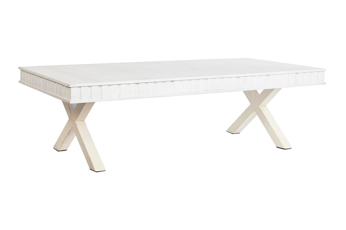 MESA CENTRO MANGO METAL 140X70X42 BLANCO