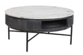 MESA CENTRO MANGO MARMOL 90X90X42 NEGRO