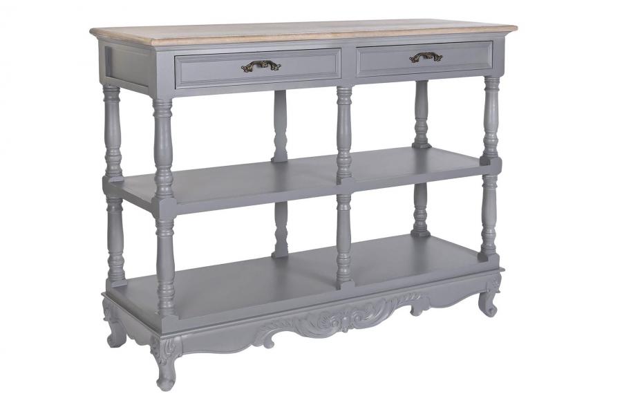 BUFFET PAULOWNIA MDF 117X39X89 2 CAJONES GRIS