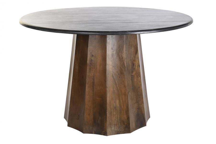 MESA COMEDOR MANGO MARMOL 120X120X76 NEGRO
