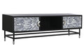 MUEBLE TV HUESO RESINA 170X40X50 TARACEA NEGRO