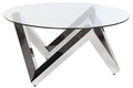 MESA CENTRO ACERO CRISTAL TEMPLADO 90X90X45