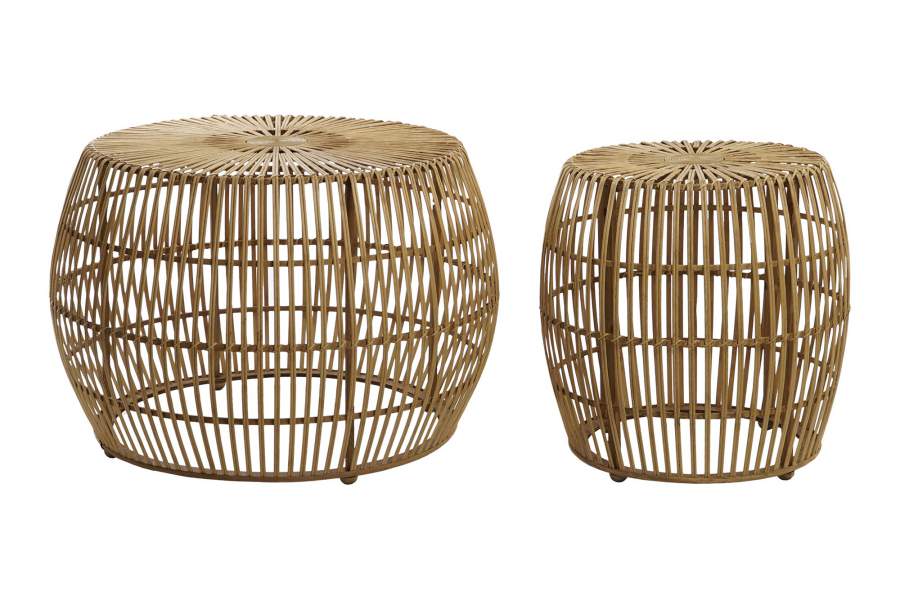 MESA CENTRO SET 2 BAMBU 70X70X50 NATURAL