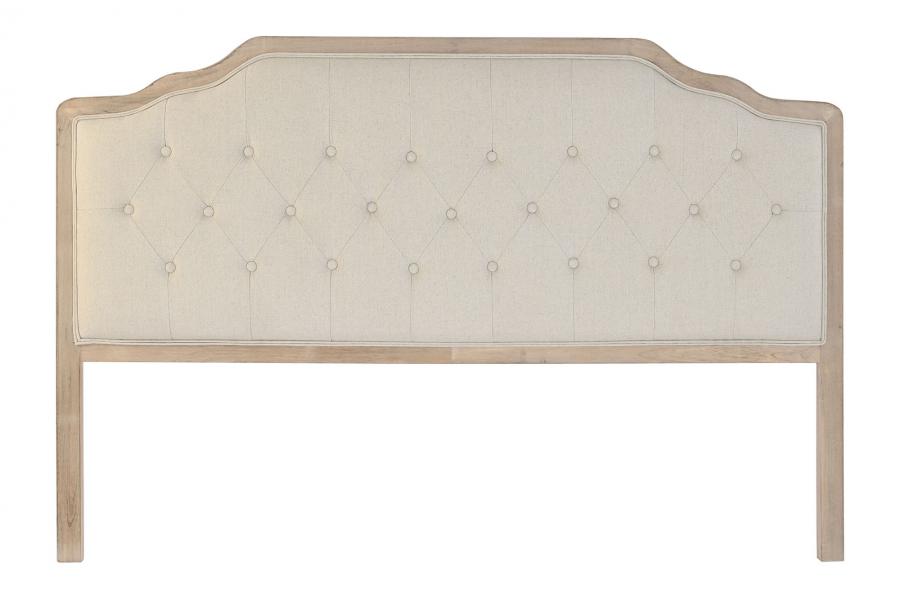 CABECERO CAMA ROBLE POLIESTER 180X10X120 BEIGE