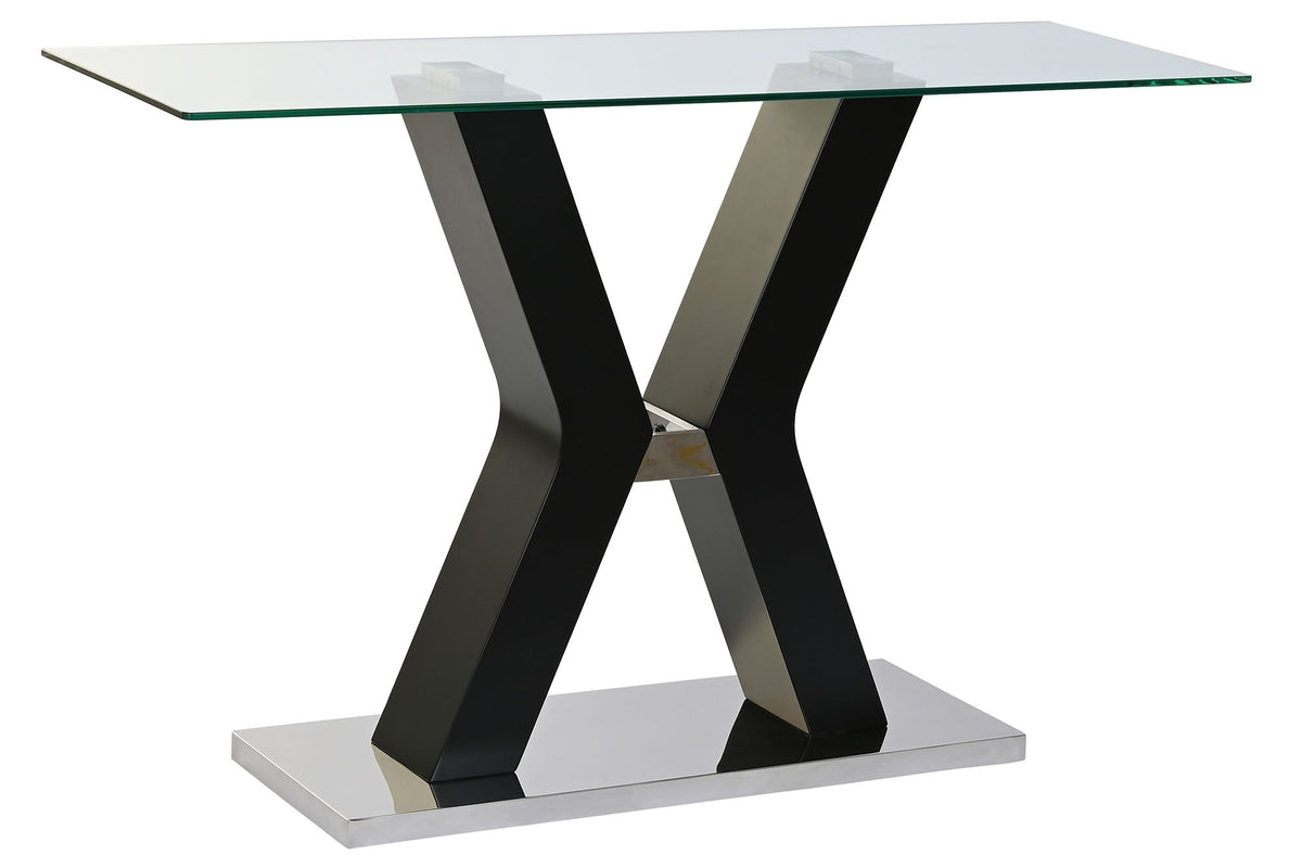 CONSOLA CRISTAL TEMPLADO MDF 120X40X76 NEGRO